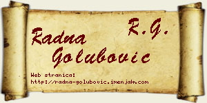 Radna Golubović vizit kartica